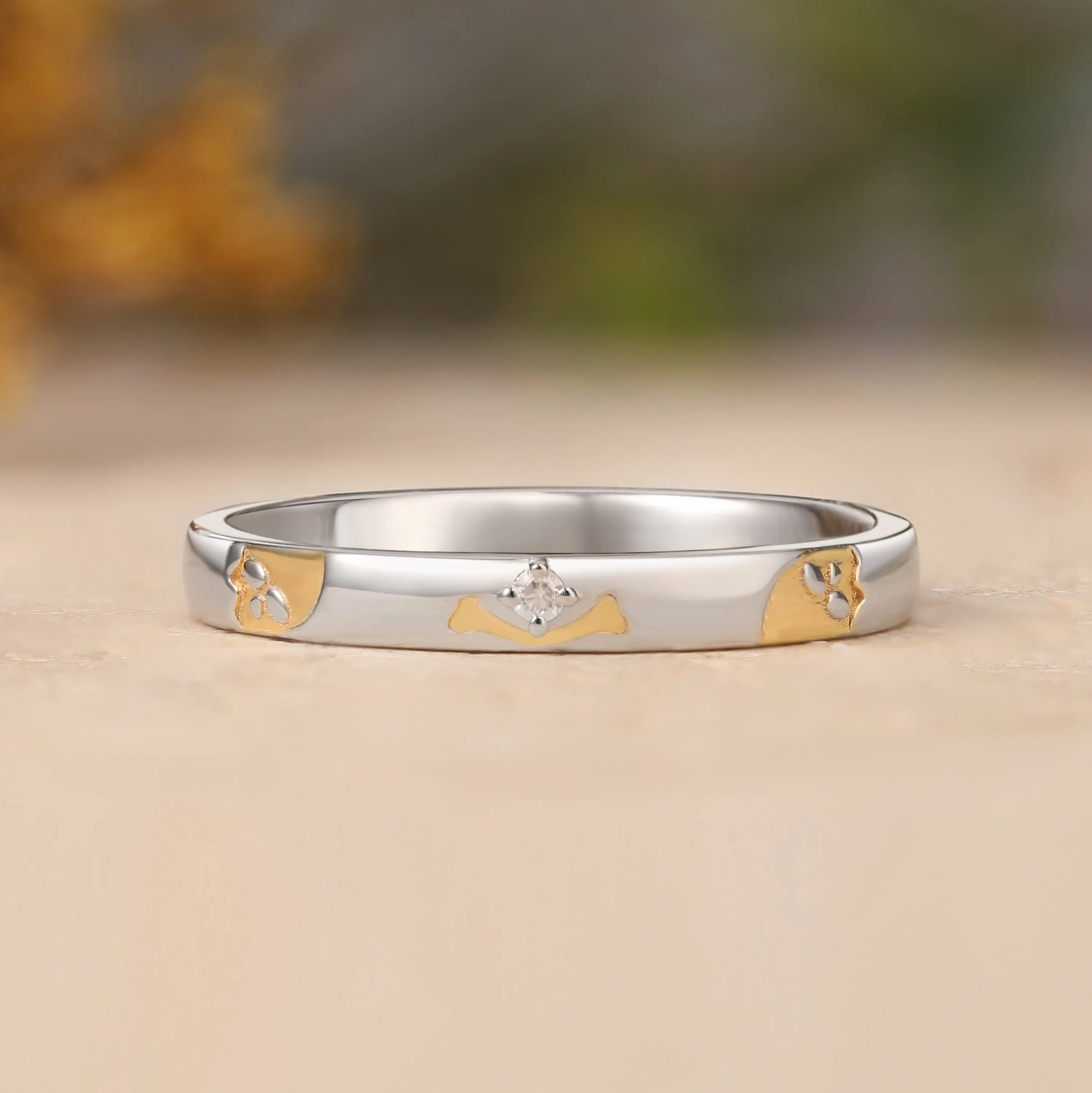 Gothic Skull & Bone Engraved Couple Rings