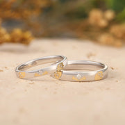 Gothic Skull & Bone Engraved Couple Rings