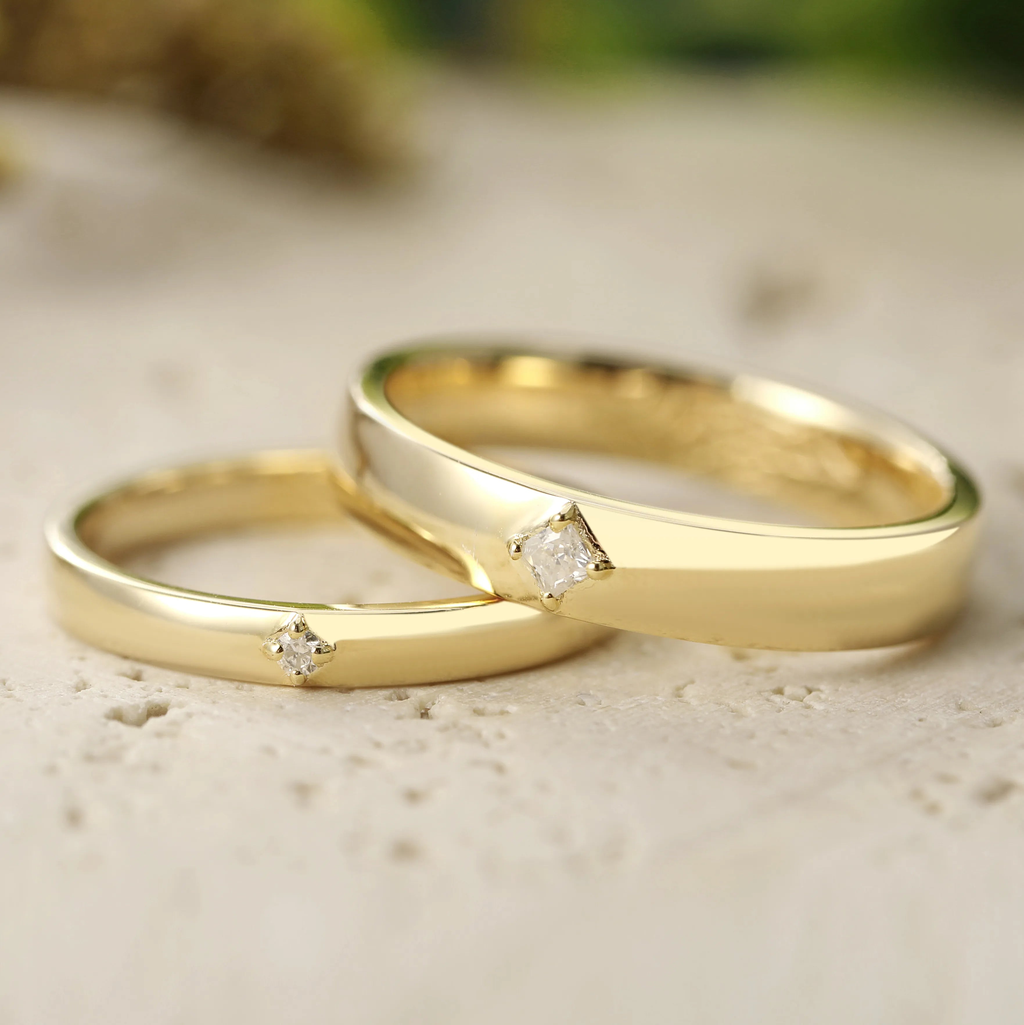Gothic Style Wedding Bands with Internal Spiderweb Couple Rings