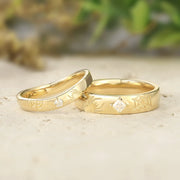 Gothic Spider & Spiderweb Engraved Couple Rings