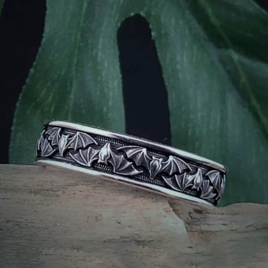 Gothic Bat Ring Men's Wedding Band