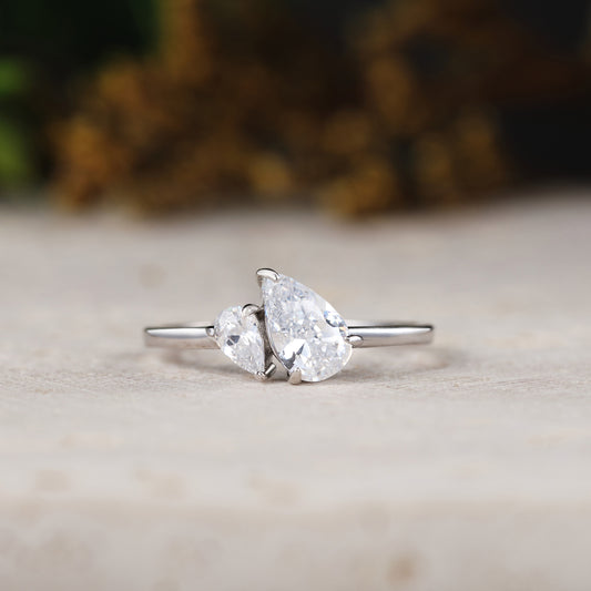 Forevermore - Two Pear Cut Moissanite Rings | Toi et Moi Engagement Ring