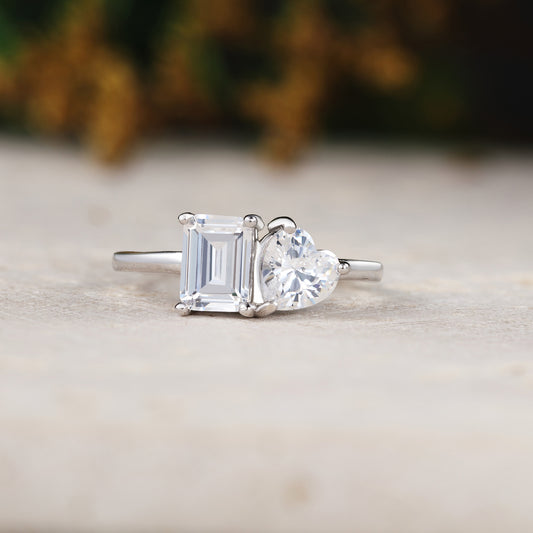 Forevermore - Two Birthstone Rings | Toi et Moi Engagement Ring
