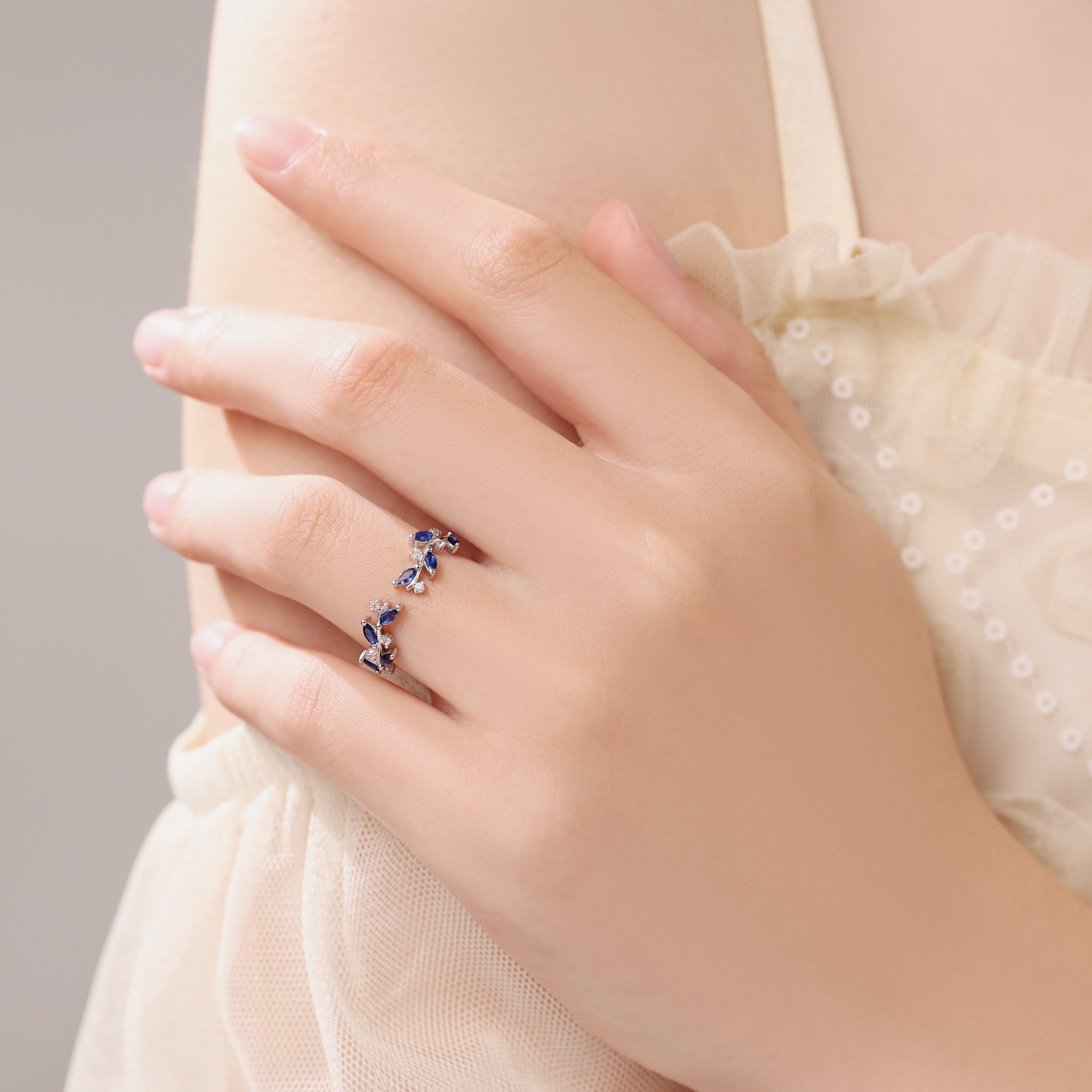 Royal Blue Sapphire Chevron Wedding Band