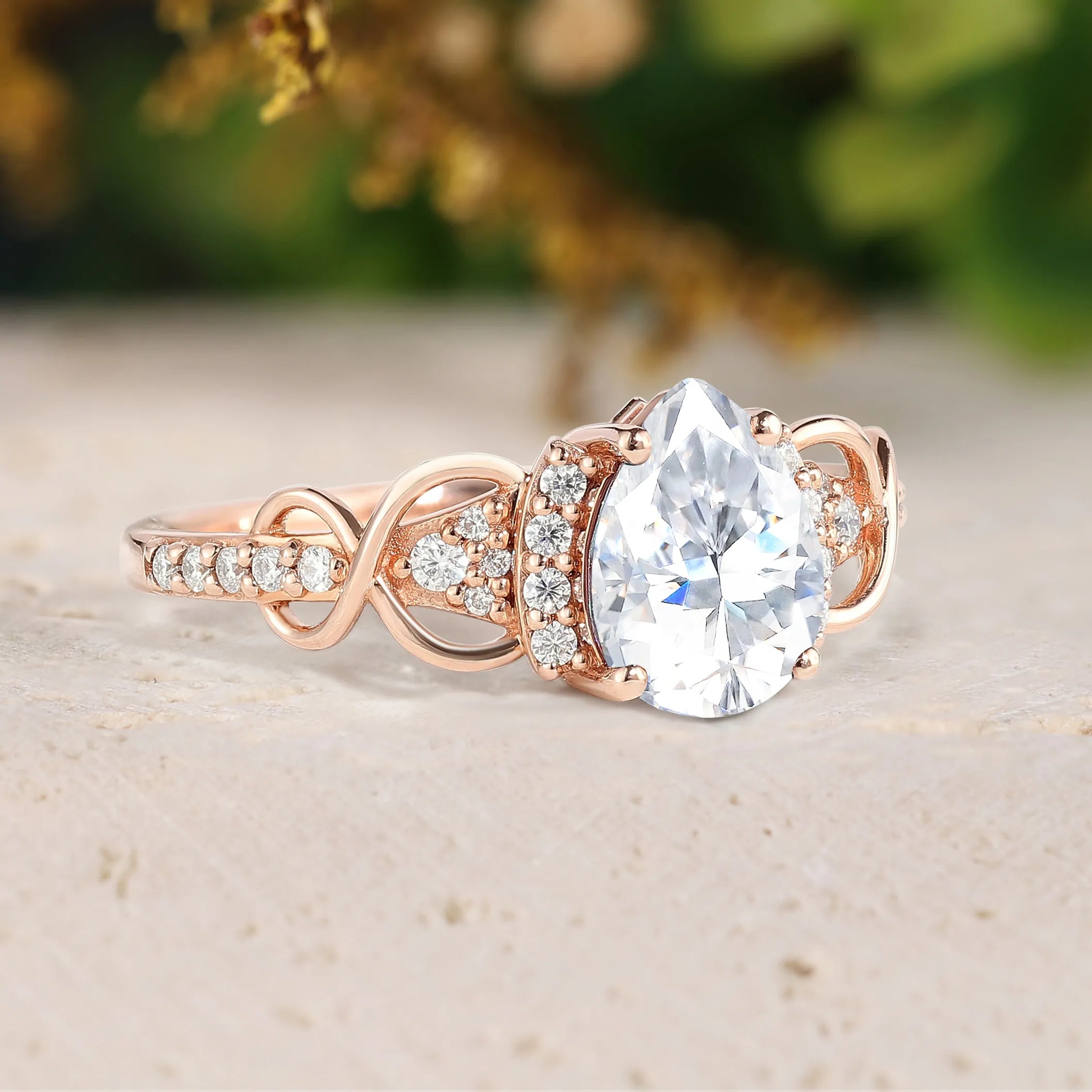 Pear Cut Moissanite Engagement Ring For Women