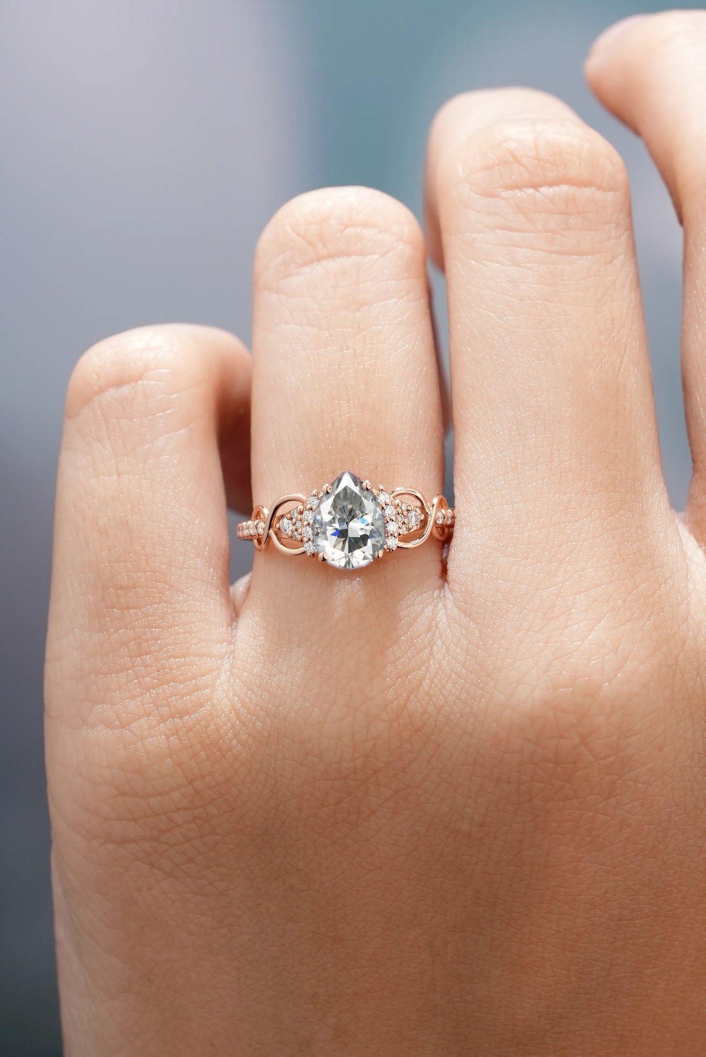 Pear Cut Moissanite Engagement Ring For Women