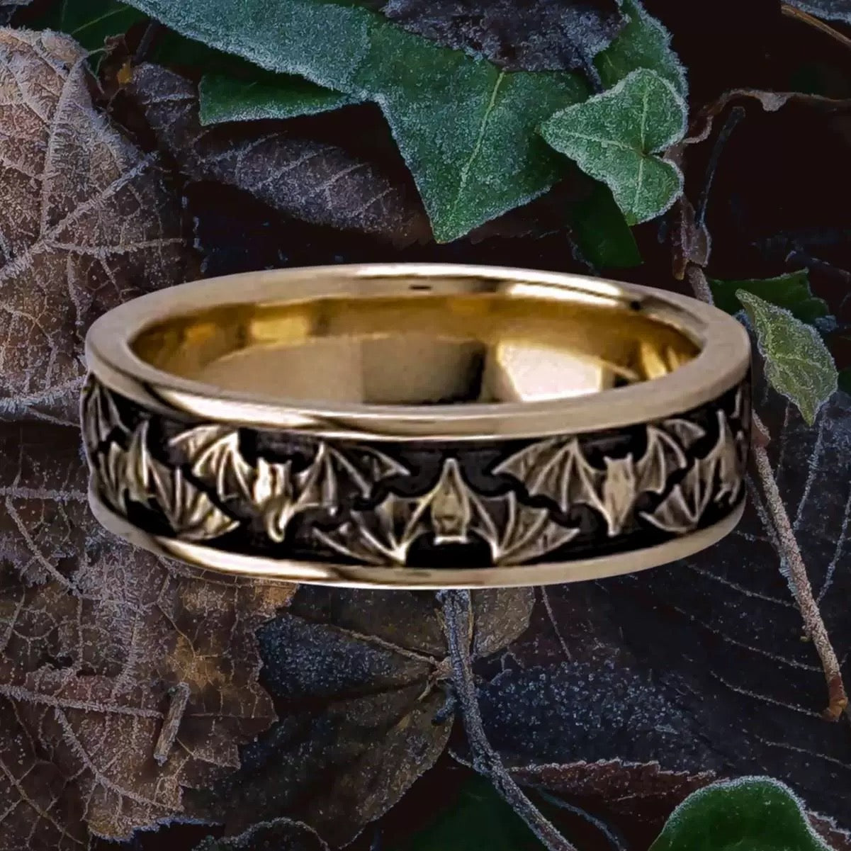 Gothic Bat Ring Men's Wedding Band