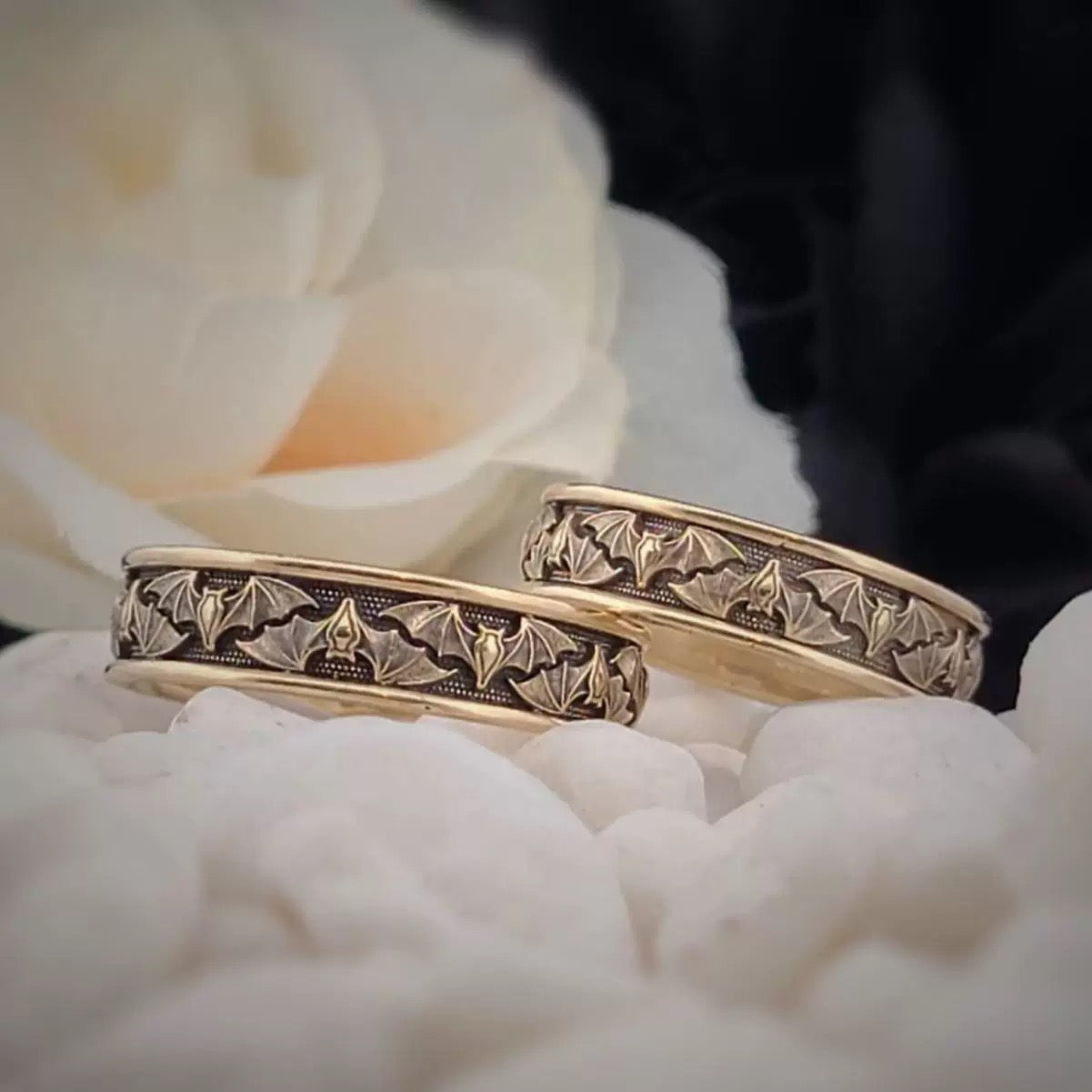 Gothic Bat Ring Men's Wedding Band